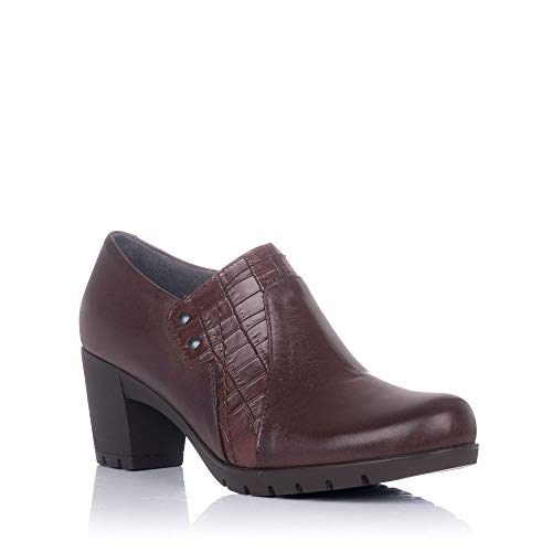 PITILLOS 3111 Zapato Abotinado Piel Tacon Mujer Marron 40