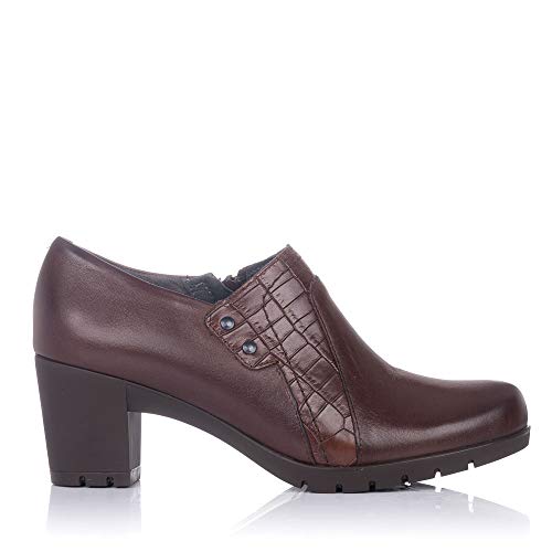 PITILLOS 3111 Zapato Abotinado Piel Tacon Mujer Marron 40