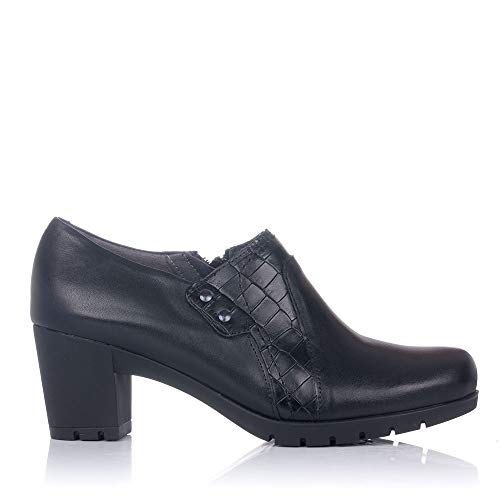 PITILLOS 3111 Zapato Abotinado Piel Tacon Mujer Negro 40
