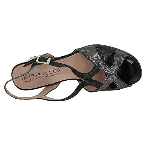 PITILLOS 5090 Sandalias con TACÓN Mujer Sandalias TACÓN Negro 36