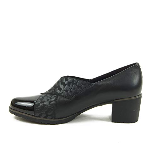 PITILLOS 5733 Zapato Piel Tacon Medio Mujer Negro 41