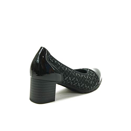 PITILLOS 5740 Salon Combinado Tacon Medio Mujer Negro 38