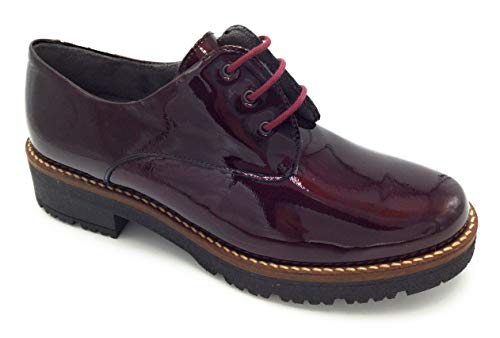 PITILLOS 5790 Zapato Cordones Charol Burdeos - 40
