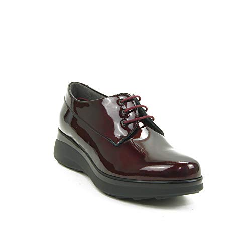 PITILLOS 5830 Zapato Cordones Charol Mujer Burdeos 39