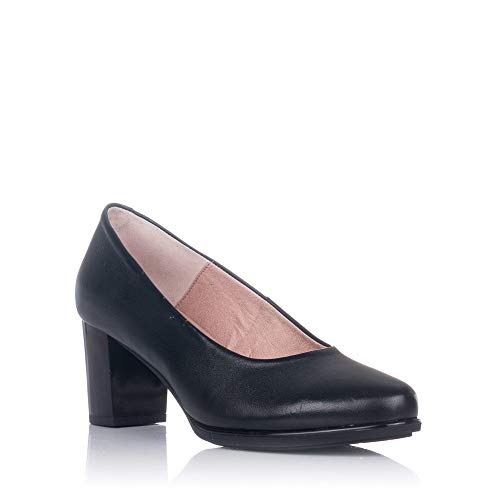 PITILLOS 6055 Salon Piel Tacon Alto Mujer Negro 37