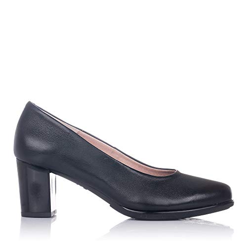 PITILLOS 6055 Salon Piel Tacon Alto Mujer Negro 37