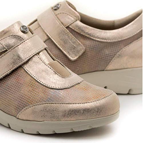 pitillos Zapato Sport de Piel Dorado