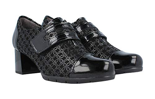 Pitillos - Zapato Tacón Medio Cadenas Velcro - Negro, 38