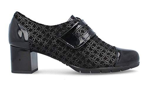 Pitillos - Zapato Tacón Medio Cadenas Velcro - Negro, 38