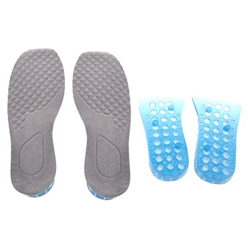 Pixnor 4,5 cm altura ajustable 2-capa de silicona plantillas aumento zapato levanta cojines del zapato