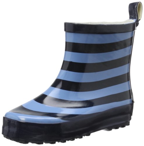 Playshoes Bota de Agua Raya, Botas de Goma de Caucho Natural Unisex niños, Azul (Marine/Hellblau 639), 24 EU
