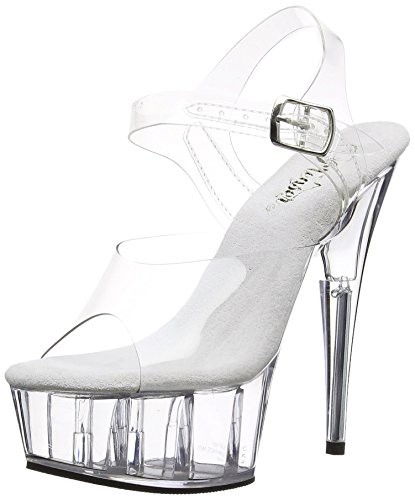Pleaser Del608/C/M - Sandalias para Mujer, Color Transparent (Clear), Talla 37