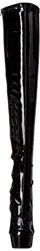 Pleaser DELIGHT-3000 - Botas sin Forro para Mujer, Color Negro (Black), Talla 44