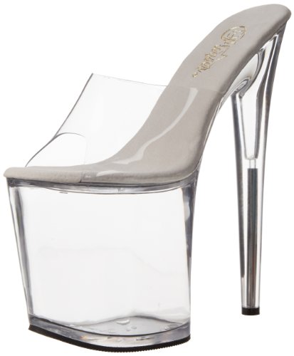 Pleaser Flamingo-801 - Zapatos de vestir de sintético para mujer, color Transparente (Transparent (Clr/Clr)), talla 38 EU