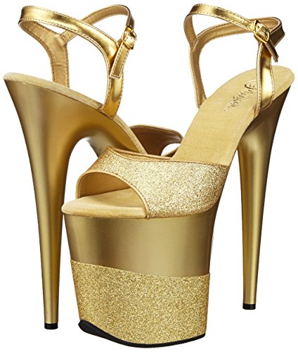 Pleaser Flamingo 809-2G - Sandalias para mujer, color Dorado (Gold Gltr/Gold-Gltr)), talla 42 EU (9 UK)