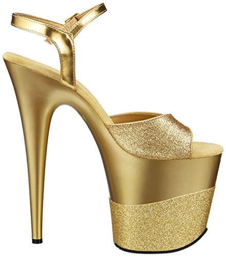 Pleaser Flamingo 809-2G - Sandalias para mujer, color Dorado (Gold Gltr/Gold-Gltr)), talla 42 EU (9 UK)
