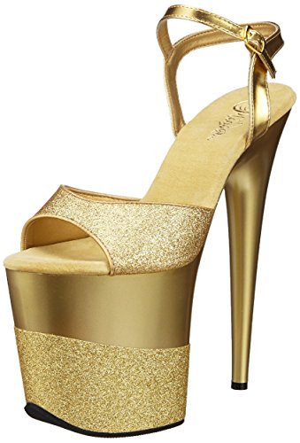 Pleaser Flamingo 809-2G - Sandalias para mujer, color Dorado (Gold Gltr/Gold-Gltr)), talla 42 EU (9 UK)