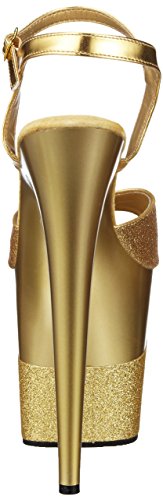 Pleaser Flamingo 809-2G - Sandalias para mujer, color Dorado (Gold Gltr/Gold-Gltr)), talla 42 EU (9 UK)