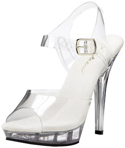 Pleaser LIP-108 - Zapatos de tacón para mujer, color transparente, talla 3 UK