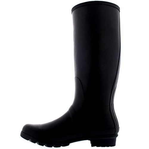 Polar Hombre AdjuEstable Side Caucho Estiércol Tall Nieve Lluvia Impermeable Botas De Goma - Nero - UK12/EU46 - BL0236