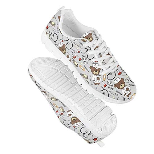 Polero - Zapatillas de enfermera zapatillas deportivas de mujer, ligeras, de malla, planas, para tenis, correr, deportes, talla 38