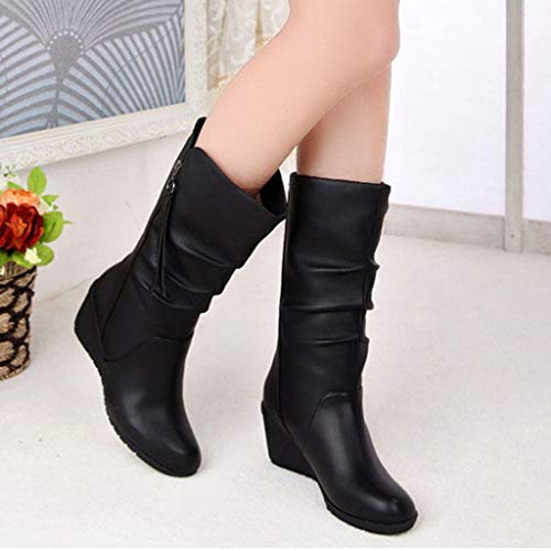 POLP Botas Botas Mujer Invierno Botines y Botas Altas Mujer Botas Altas cuña Botas Altas Mujer Botas de cuña Botines Altos Zapatos Mujer para Lluvia Botas Mujer Altas de Mujer Tacon