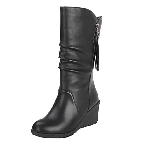 POLP Botas Botas Mujer Invierno Botines y Botas Altas Mujer Botas Altas cuña Botas Altas Mujer Botas de cuña Botines Altos Zapatos Mujer para Lluvia Botas Mujer Altas de Mujer Tacon