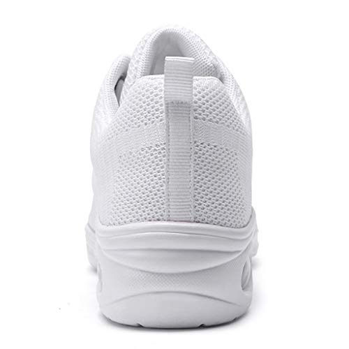 POLP Mujer Zapatos de Baile Jazz Danza Moderna Suave Zapatos de Baile de Transpirable Zapatillas de Deporte Calzado con Cordones Negro Blanco