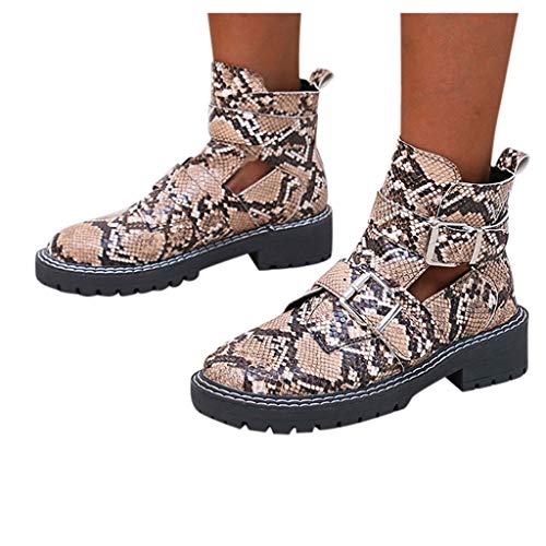 POLPqeD Botines Mujer Botas Mujer Botines Mujer Invierno Botines Vestir Mujer Invierno Zapatos de Gamuza Botines Invierno Mujer 2018 Botines con Hebillas Mujer Estudiante Chica Botas de Flecos