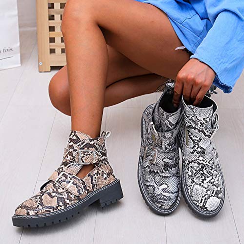 POLPqeD Botines Mujer Botas Mujer Botines Mujer Invierno Botines Vestir Mujer Invierno Zapatos de Gamuza Botines Invierno Mujer 2018 Botines con Hebillas Mujer Estudiante Chica Botas de Flecos