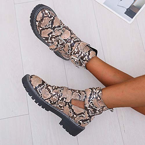 POLPqeD Botines Mujer Botas Mujer Botines Mujer Invierno Botines Vestir Mujer Invierno Zapatos de Gamuza Botines Invierno Mujer 2018 Botines con Hebillas Mujer Estudiante Chica Botas de Flecos