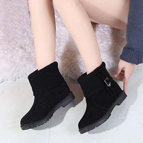 Posional Botines De TacóN Mujer Invierno con Cordones CláSicas Botas TacóN Alto Grueso Zapatos Partido Vestido De Boda A La Moda Ancho Casual Gamuza para Mujer Bordadas Invierno Flecos Largos Moda