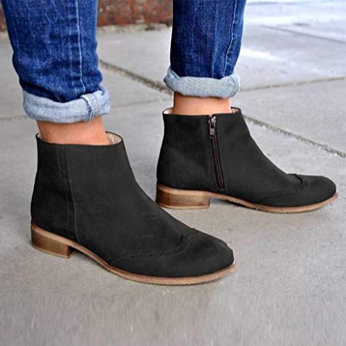 Posional Mujer Botas Mujer Ante Botas de Invierno Media Pierna Zapatos Botas de equitación Romanas Botas de Cremallera a Media Pierna del pie Espesor cuñas señoras Tubo Largo Botas