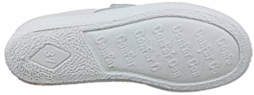 Postigo 1 -Zapato Sanitario Anatómico Velcro Piel Unisex (38 EU, Blanco)