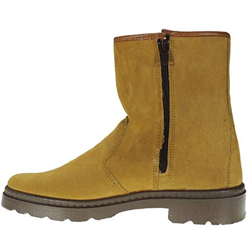 POSTIGO 700 Bota Media Caña Serraje Campo Granja Trabajo Cremallera Labores Agrícolas Forro Lana Invierno Hombre Tabaco Talla 42