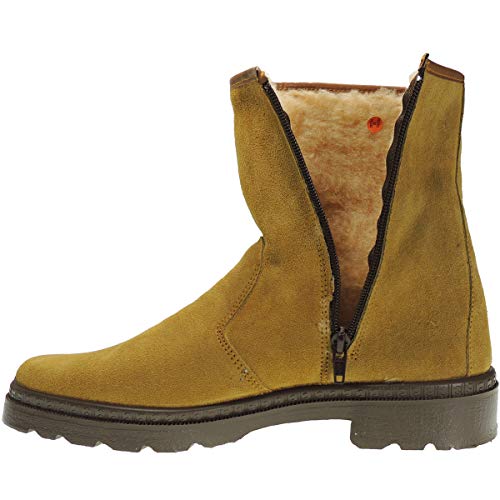 POSTIGO 700 Bota Media Caña Serraje Campo Granja Trabajo Cremallera Labores Agrícolas Forro Lana Invierno Hombre Tabaco Talla 43