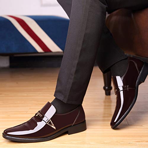 Primavera Otoño Hombres Zapatos de Vestir de Negocios Formales Plataforma de Charol Oxford Mocasines cómodos Clásicos Zapatos de Boda Uniformes