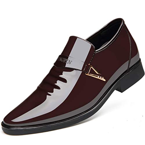 Primavera Otoño Hombres Zapatos de Vestir de Negocios Formales Plataforma de Charol Oxford Mocasines cómodos Clásicos Zapatos de Boda Uniformes