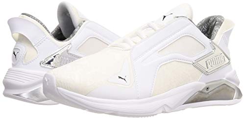 Puma 194437, Zapatillas de Gimnasio Mujer, Blanco Plata Negro, 36 EU