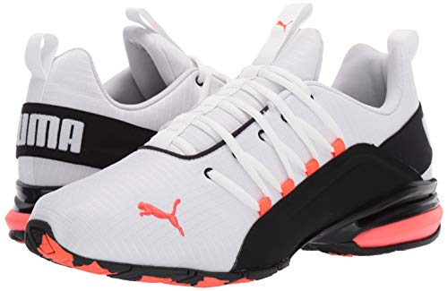 PUMA Axelion, Zapatillas Deportivas. Hombre, White Black Red Red, 41 EU
