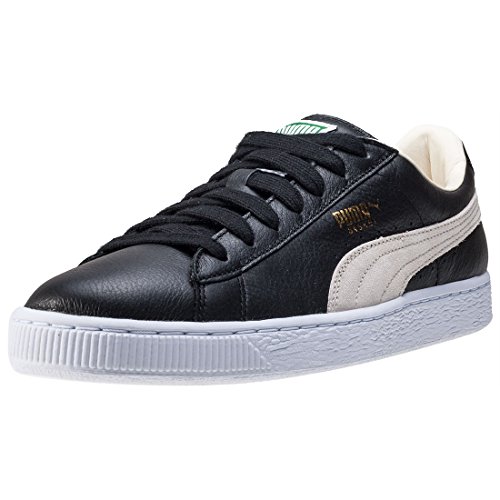 Puma Basket Classic - zapatillas bajas de cuero hombre, Negro/Blanco (Noir/Blanc), talla 44 EU