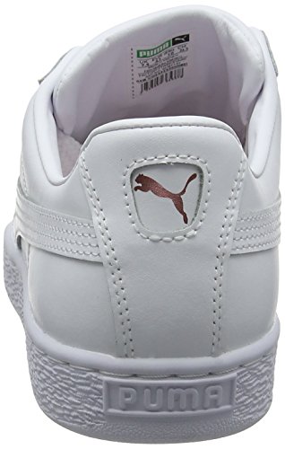 Puma Basket Heart Leather, Zapatillas Mujer, Blanco White-Rose Gold, 39 EU