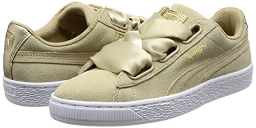 Puma Basket Heart Metallic Safari 364083, Zapatillas Mujer, Beige (Beige 364083/01), 39 EU