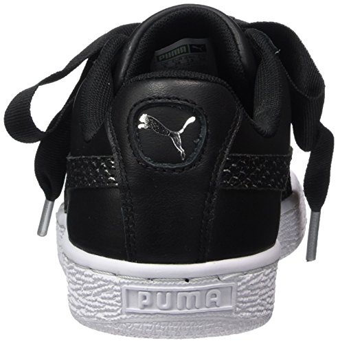 Puma Basket Heart Oceanaire, Zapatillas Mujer, Negro Black White, 38 EU