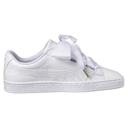 PUMA Basket Heart Patent Wn'S, Zapatillas Mujer, Blanco White White, 36 EU