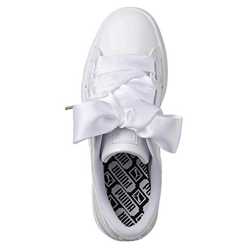 PUMA Basket Heart Patent Wn'S, Zapatillas Mujer, Blanco White White, 36 EU