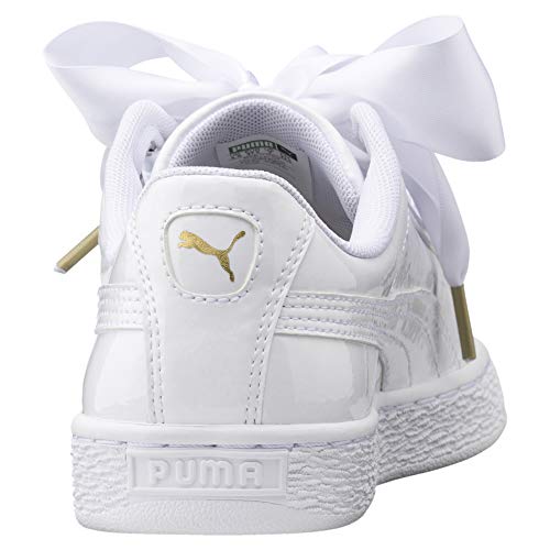 PUMA Basket Heart Patent Wn'S, Zapatillas Mujer, Blanco White White, 36 EU