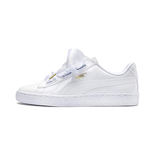 PUMA Basket Heart Patent Wn'S, Zapatillas Mujer, Blanco White White, 36 EU