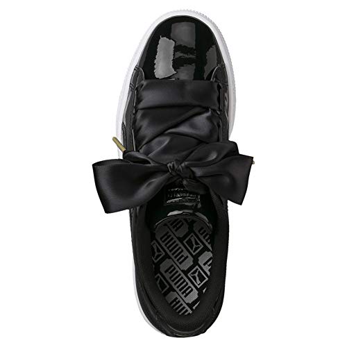 PUMA Basket Heart Patent Wn'S, Zapatillas Mujer, Negro Black Black, 40 EU