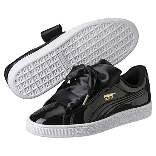 PUMA Basket Heart Patent Wn'S, Zapatillas Mujer, Negro Black Black, 40 EU